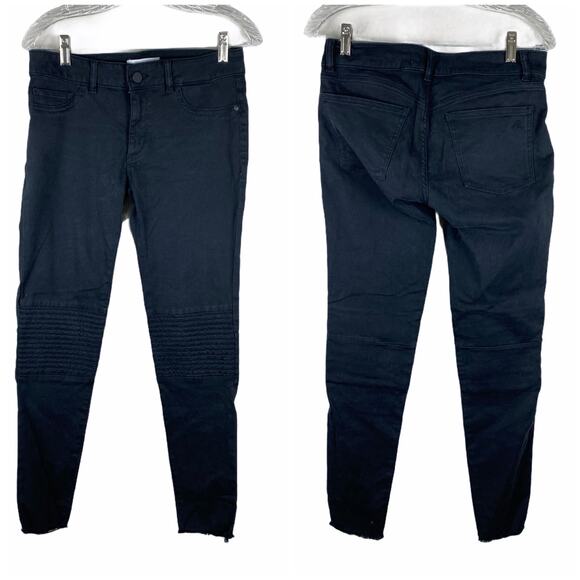 PPLA Jackie Faux Leather Style Knit Moto Pants Size Medium EUC Stretch Black - Picture 2 of 11